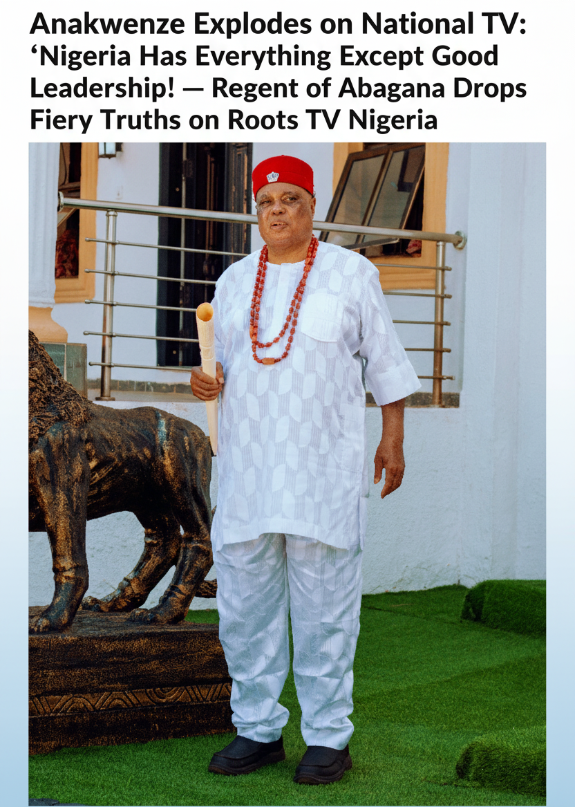 Anakwenze Explodes on National TV: Nigeria Has Everything Except Good Leadership  — Regent of Abagana Drops Fiery Truths on Roots TV Nigeria